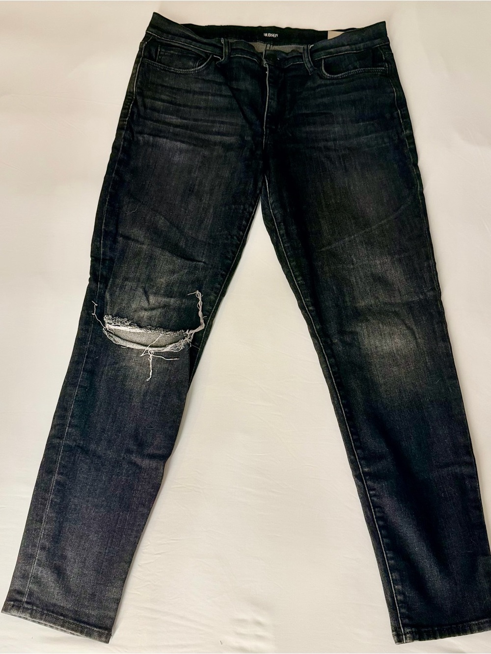 Hudson Jeans Natalie Distressed Skinny Jeans with Knee Rip
